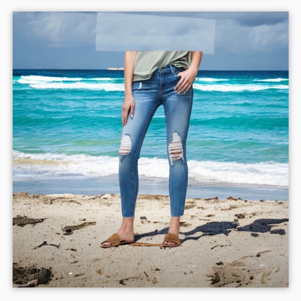Frame Denim Le Skinny De Jeanne Skinny Crop Jean - Sz29 EUC-Distressed raw hem☀️ - Picture 6 of 16